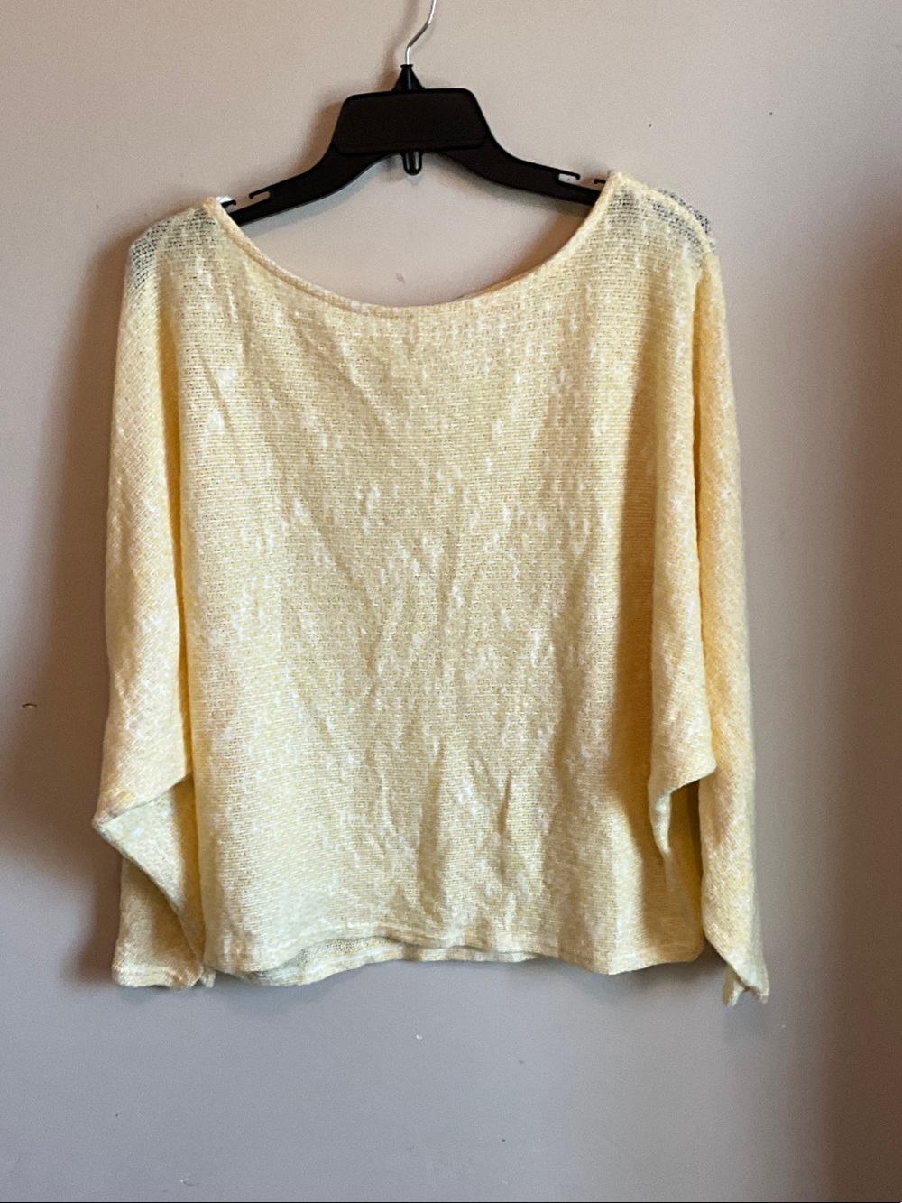 Sadie & Sage Lightweight Yellow Knit Oversized Wide Boatneck Sweater